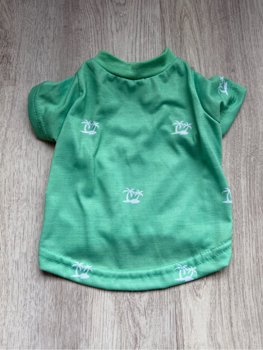 Green & White - Palm Tree Print - Dog / Small Puppy Pet Tee - size XS